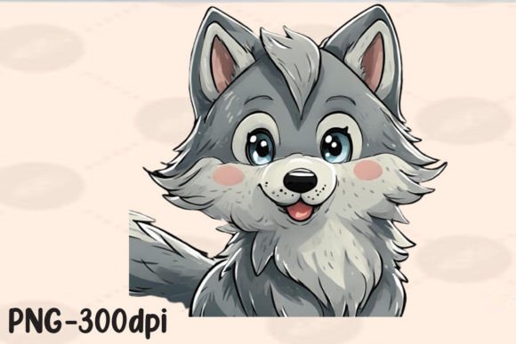 Download Kawaii Gray Wolf Sublimation - Wolf sublimation Collection
