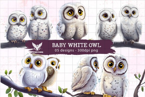 Download Baby White Owl Watercolor Sublimation - White owl Collection
