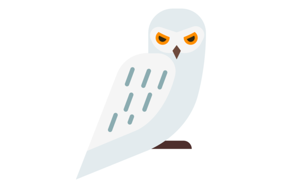 Download White Owl Icon. Cute North Bird in Simpl - White owl Collection