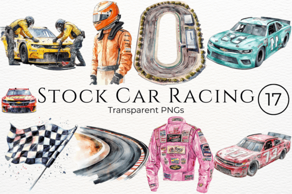 Download Stock Car Racing Watercolor Cliparts - Stock Collection