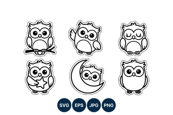 Download Cute Black White Owl Line Art - Premium Resources